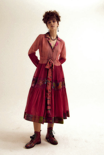 Wisteria  dress - fuchsia/  peach