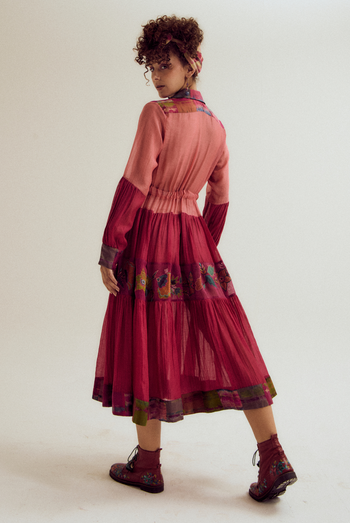 Wisteria  dress - fuchsia/  peach