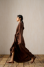 Allana Silk Long Robe Dress