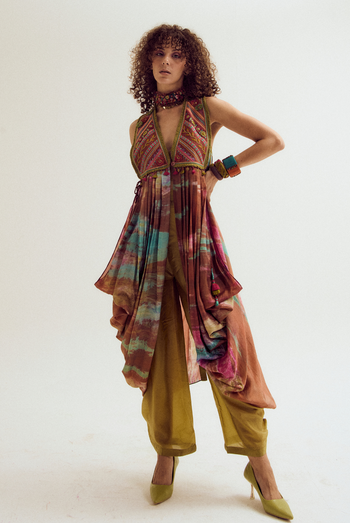 Ira tie dye jacket cape - set