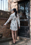 Seattle Wrap Shirt Dress - Line Printed