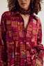 Cosmos patchwork shirt- fuchsia