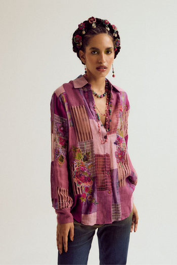 Paako Patchwork Shirt Lavender