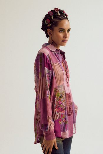 Paako Patchwork Shirt Lavender