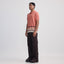 Canopy Striped Polo- Salmon