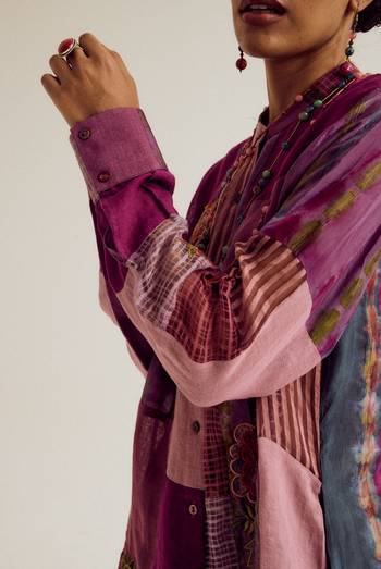 Shrub rose patchwork coord set- lavender/blue