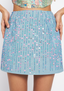 Aasmani Embroidered Mini Skirt