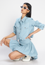 Aasmani Crop Shirt