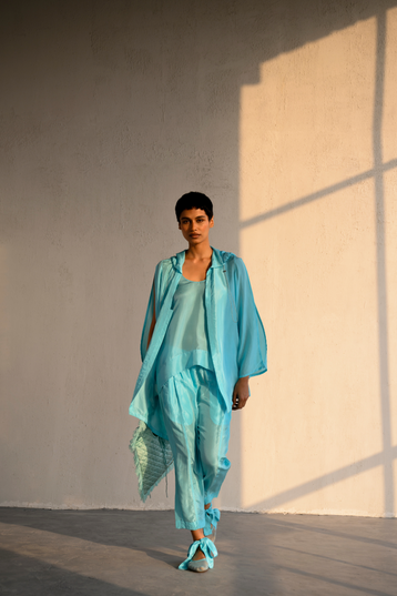 Indrani Silk Hooded Set