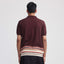 Canopy Striped Polo- Dark Magenta