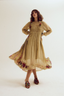 Della emb dress- ecru
