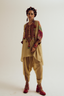 Zinnia kaftan shirt with  dhoti pants- ecru