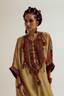 Zinnia kaftan shirt with  dhoti pants- ecru