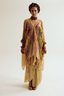 Marigold tie dye kaftan shirt