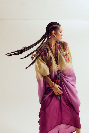 Cherry blossom kaftan ecru/ lavender