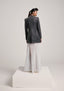 Double-Breasted Metallic Blazer + Ice Sheer Metallic Skirt