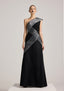 The Monochrome Striped Asymmetric Dress