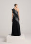 The Monochrome Striped Asymmetric Dress