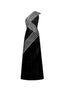 The Monochrome Striped Asymmetric Dress