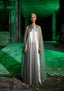 Metallic Wave Yoke Tulle Kaftan