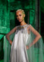 Metallic Wave Yoke Tulle Kaftan