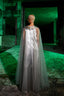 Metallic Wave Yoke Tulle Kaftan
