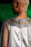 Metallic Wave Yoke Tulle Kaftan