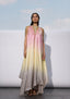 Ombre Satin Dress with Fringes