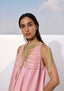 Ombre Satin Dress with Fringes