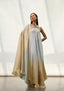 Asymmetric Satin Kaftan Dress