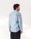 Sky Blue Handspun Linen Stripe Long Sleeve Shirt