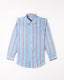 Sky Blue Handspun Linen Stripe Long Sleeve Shirt