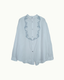 Boyfriend Shirt - Hand embroidered - Blue