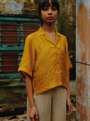 Silk Camp Collar Shirt