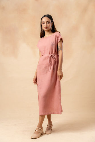 Erna Organic Cotton Dress With Waist Belt