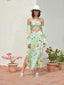 Moana Ruched Bustier & Scarf Sarong Skirt Set