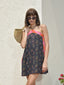Malia Scarf Halter Mini Dress (Black)