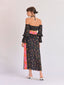 Moana Ruched Bustier & Scarf Sarong Skirt Set (Black)