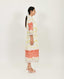 Salmon Pleated Jacket Dress - Set Of 2
