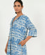 Indigo Splash Buttoned  Dress
