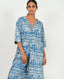 Indigo Splash Buttoned  Dress