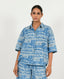 Indigo Splash Linen Shirt