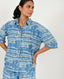 Indigo Splash Linen Shirt