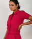 Viva Magenta Linen Crop Top
