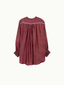 Dog Embroidery Shirt - Mulberry Silk Antique Pink
