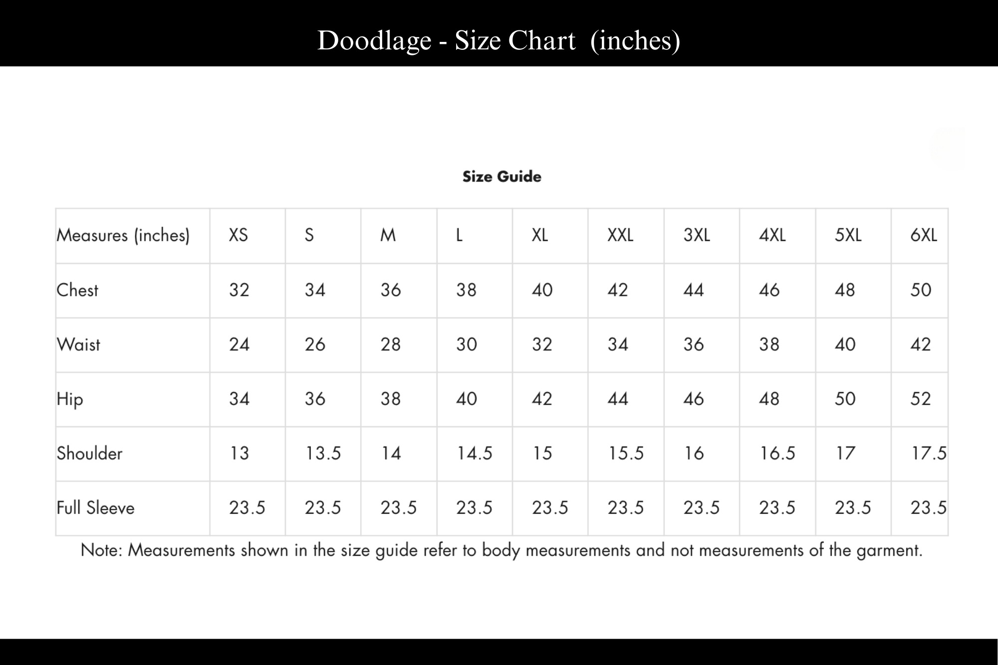 Size Chart