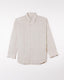 Ecru Handspun Linen Stripe Long Sleeve Shirt