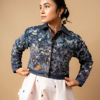 June Denim Textured Jacket