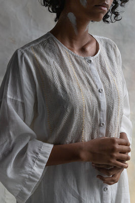 Fiona Embroidered Yoke Long Tunic