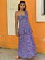 Hyacinth One Shoulder Layered Maxi Dress